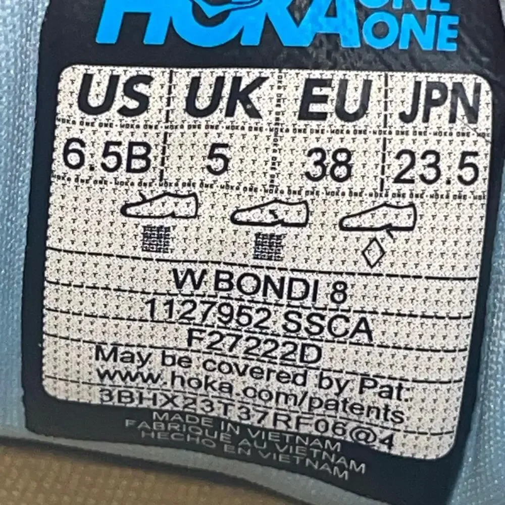 Hoka One One Bondi 8 Womens 6.5 B Shoes Blue Running Sneakers 1127952 SSCA - Picture 3 of 13